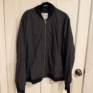 Men’s NWT Lucky Brand Black/Gray Lightweight Cotton Bomber Jacket. Size XL